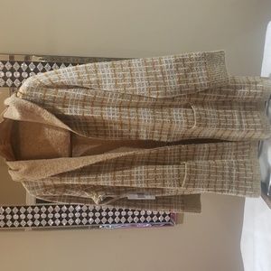 Nwt Cyprus XL SWEATER with hood white and beige Statemet Maker